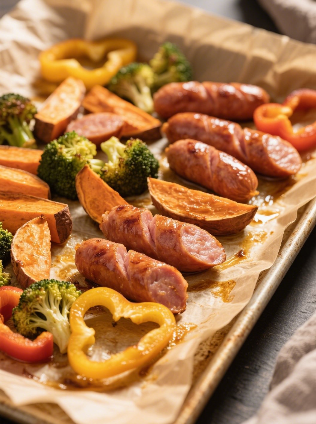 Sheet Pan Sausage and Veggies recipe baked to perfection