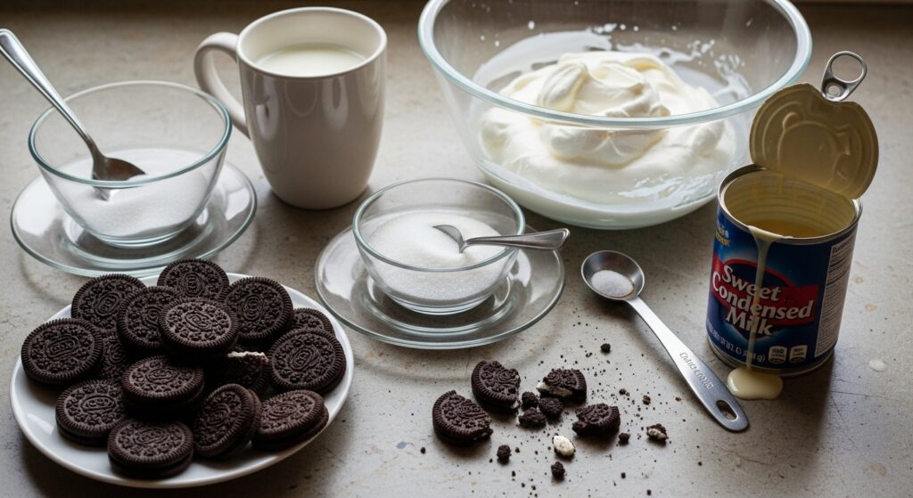 Ingredients for Cookies & Cream Ice Cream