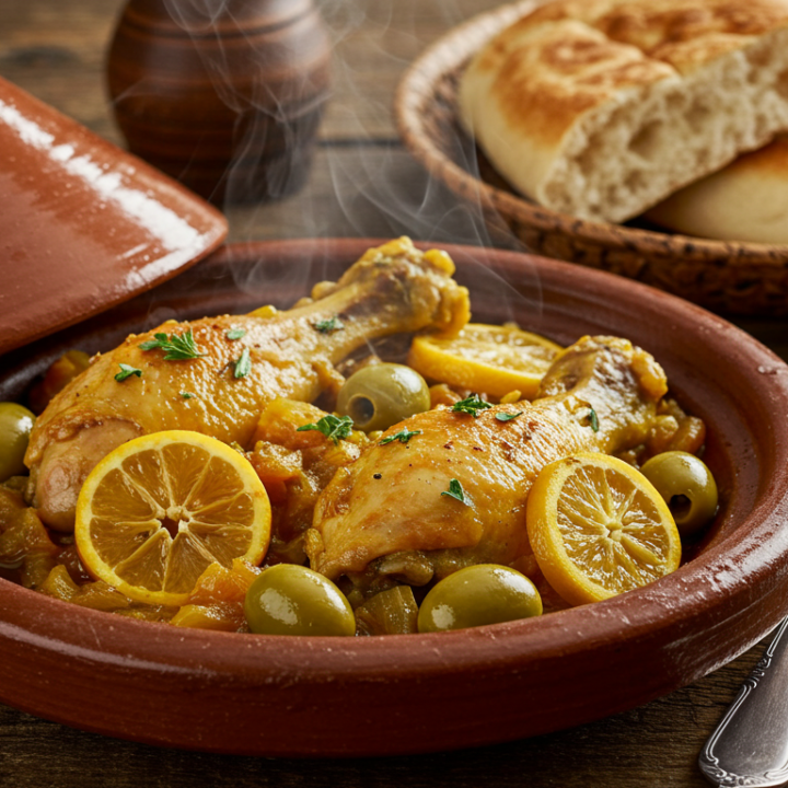 Authentic Moroccan Chicken Tagine with Preserved Lemons and Olives – A Culinary Masterpiece