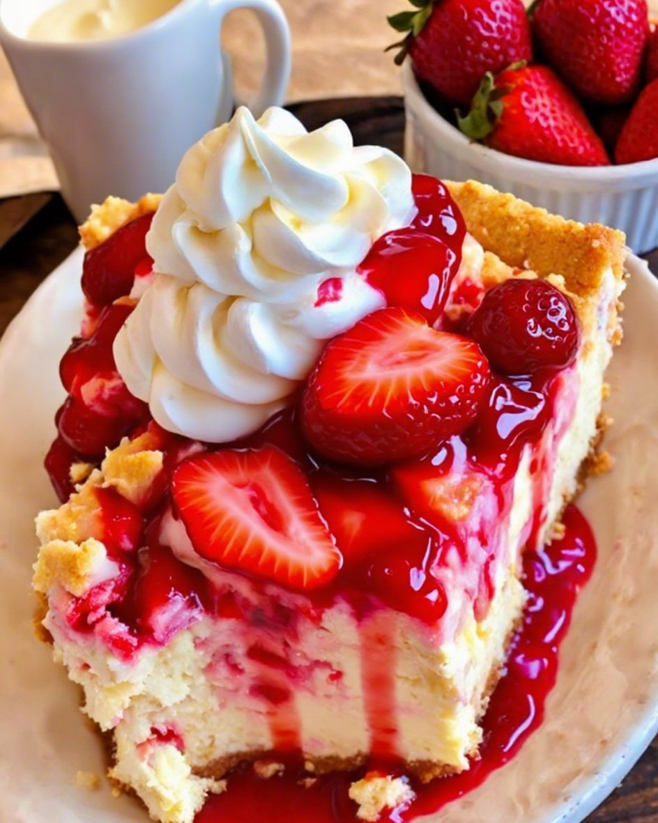 strawberry cheesecake dump cake recipe