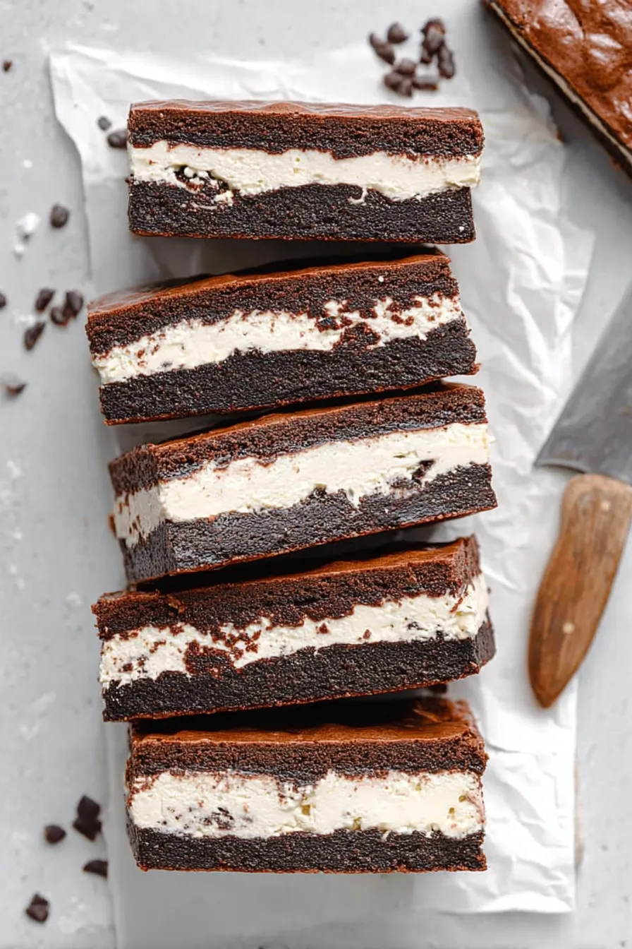 Brownie Ice Cream Sandwiches Ready to Serve
